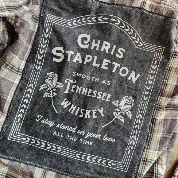 Chris Stapleton | Upcycled Reworked Weatherproof Flannel Mens Large L - Picture 3 of 10